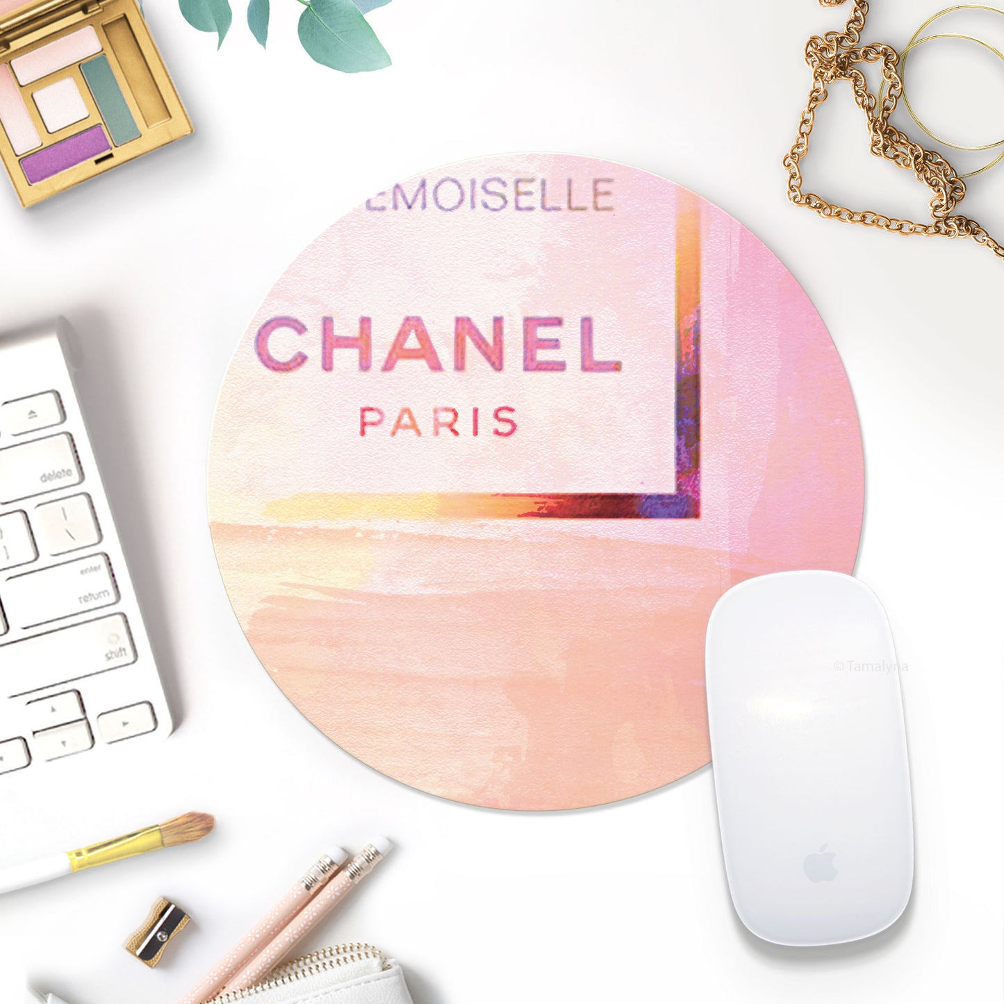 Chanel Paris Inspired Pink Mouse Pad